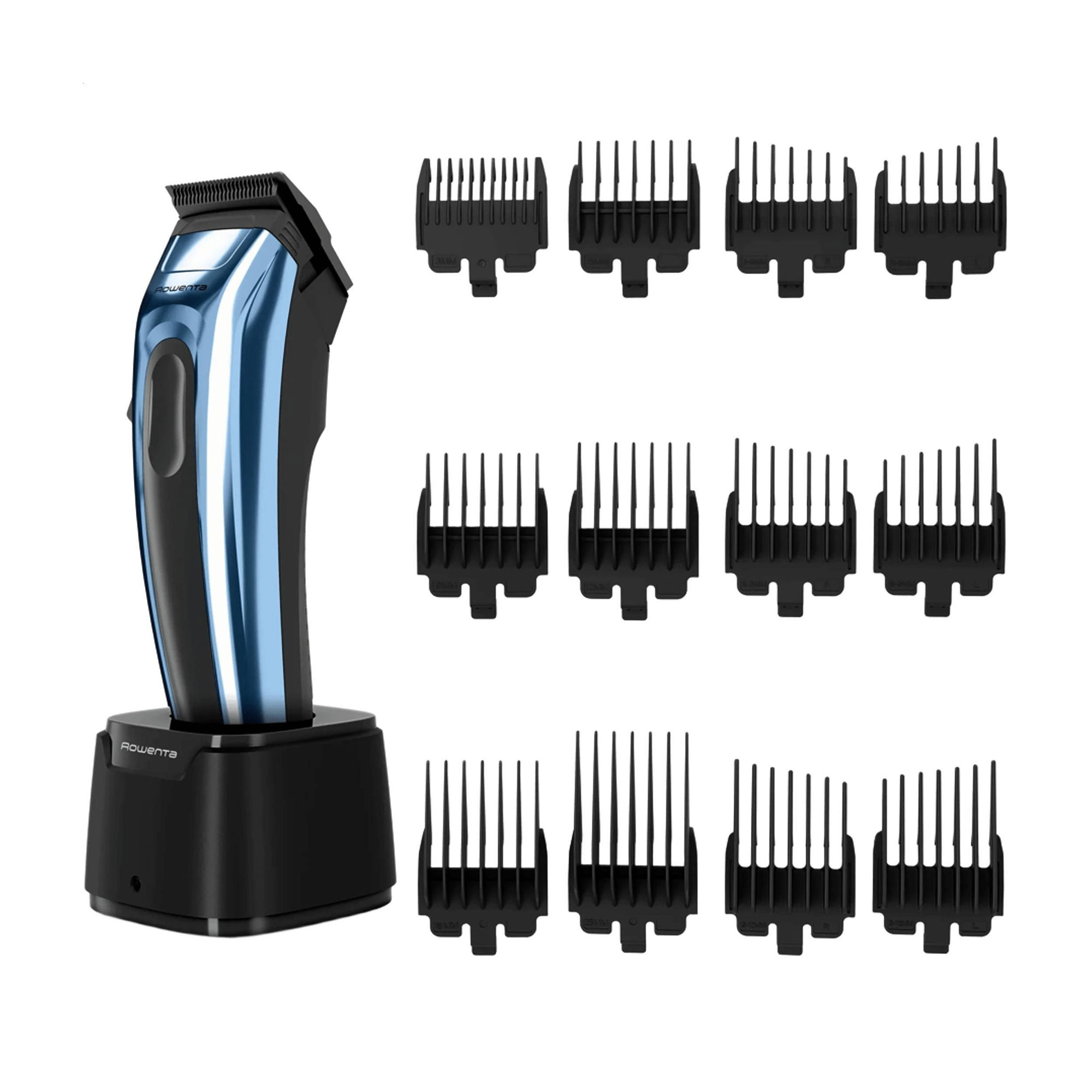 Машинка для стрижки голови Rowenta Barber Experience, 12 насадок, синя (TN1551E0)